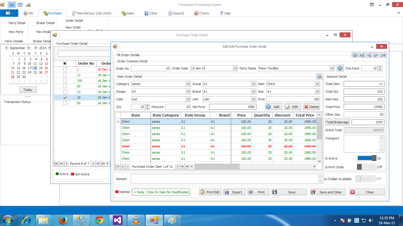 Purchase Order Detail